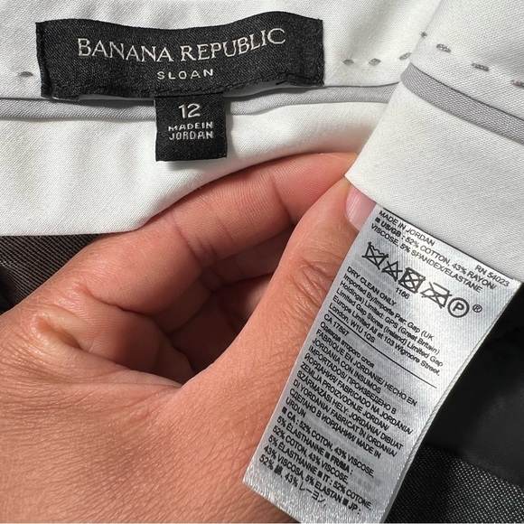 Banana Republic Gray Striped Sloan Pants Career Slacks Business Casual Office - Picture 5 of 13